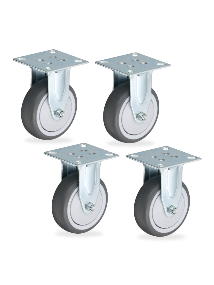 relaxdays 4 x Bockrolle in Grau/ Silber - 50 mm günstig kaufen onesize