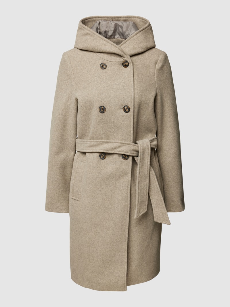 Mantel mit Kapuze Modell 'VINCEFIONA' in taupe
