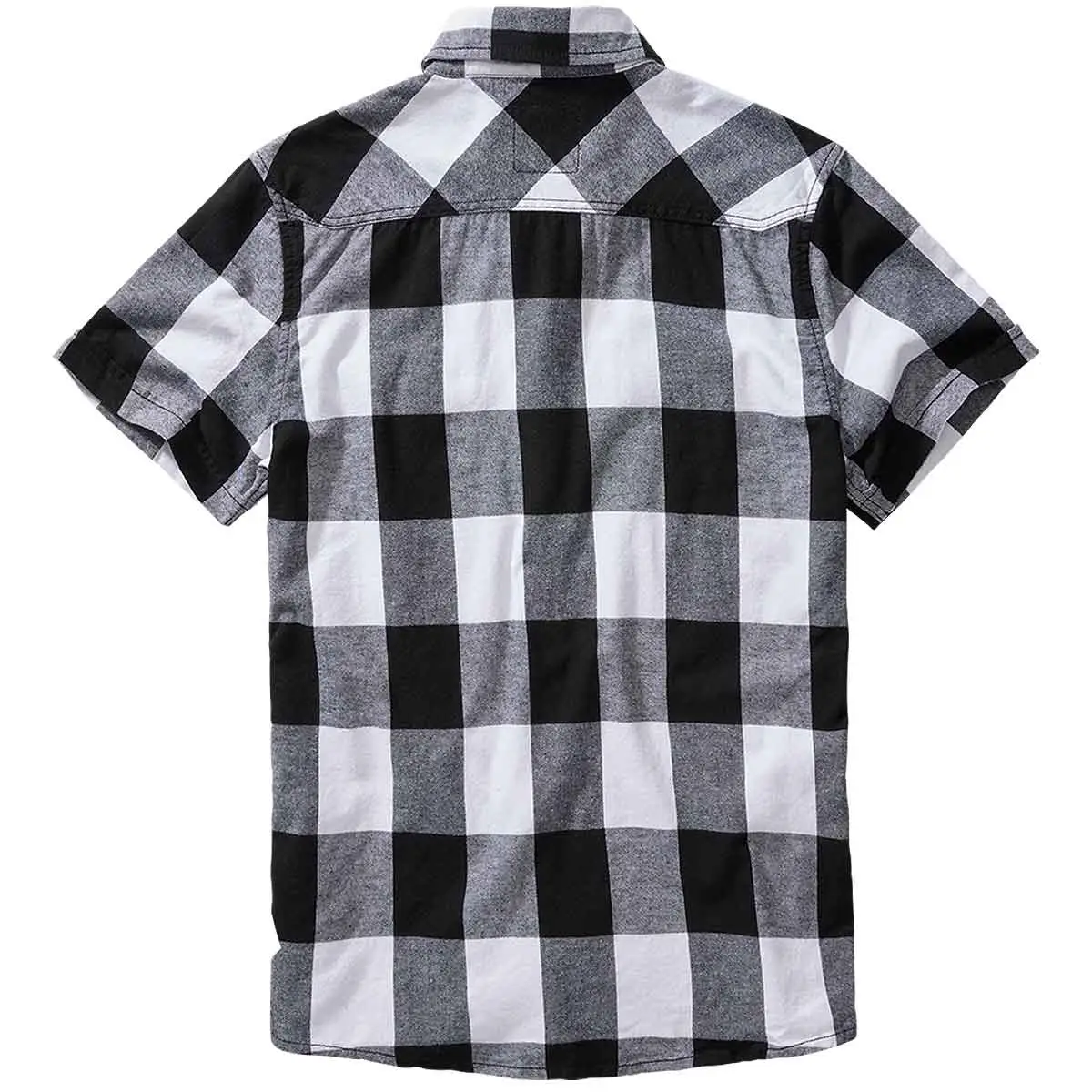 Checkshirt kurzarm weiß-schwarz