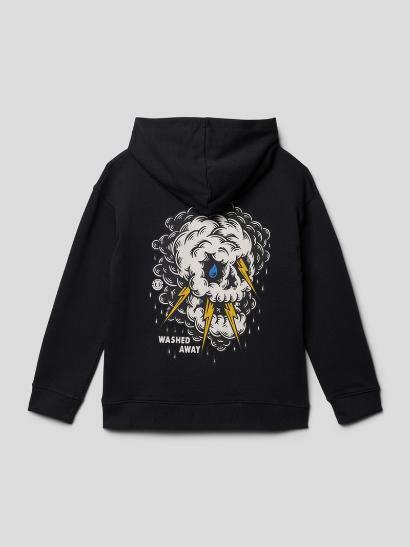 Hoodie mit Label-Print in schwarz