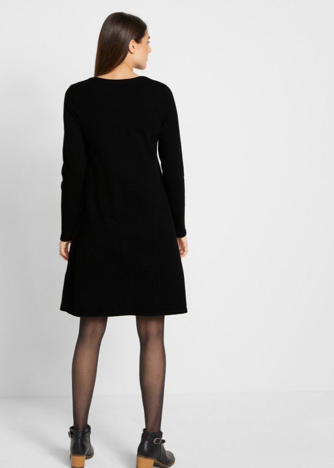 Basic Strickkleid mit recycelter Baumwolle