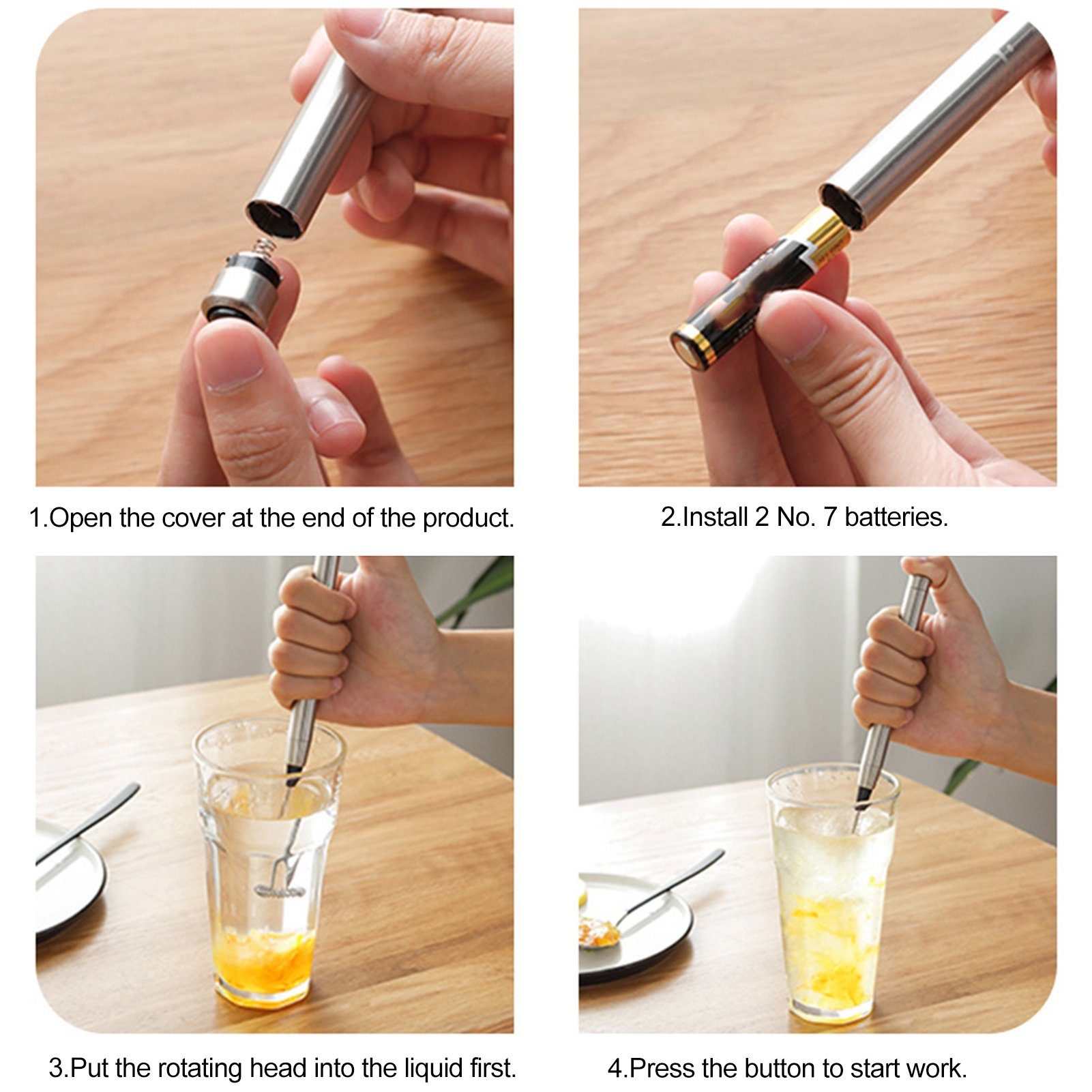 farfi Milchaufschäumer Milchaufschäumer Eierschläger Handmixer aus Edelstahl,Stab