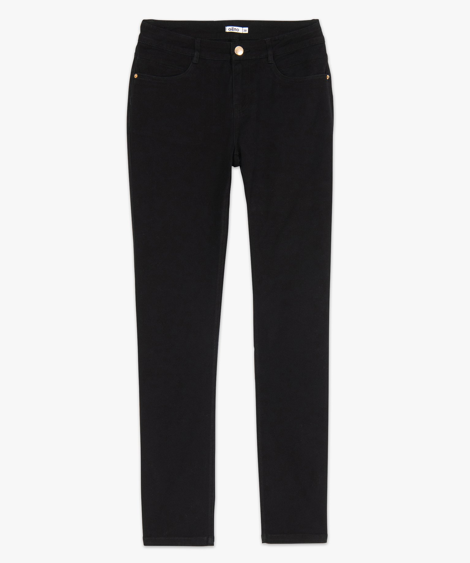 Jean femme coupe regular taille normale noir | GEMO