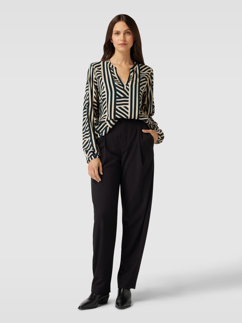 Bluse aus Viskose mit Allover-Muster Modell 'kenny' in schwarz