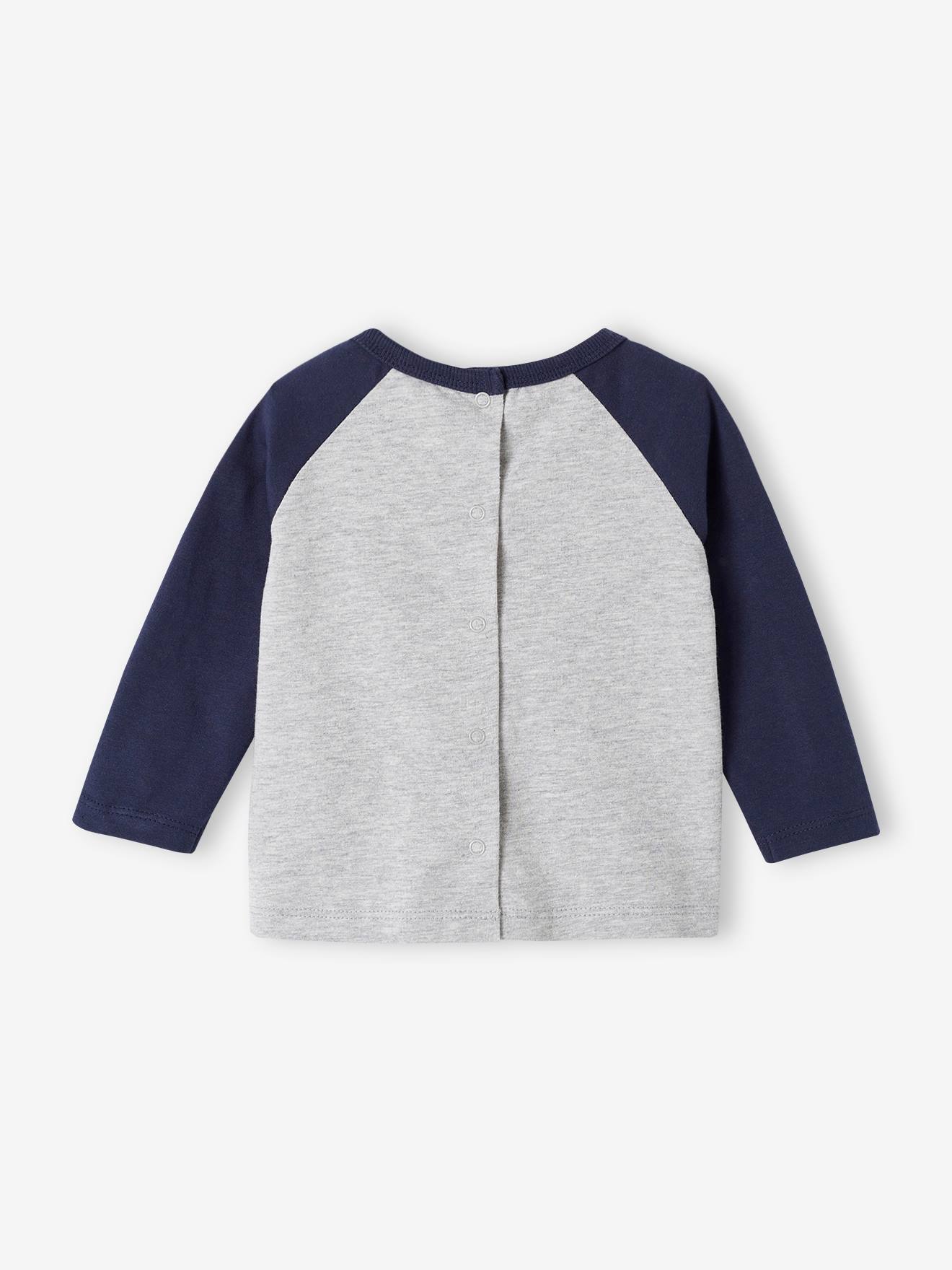 T-shirt colorblock bébé manches raglan bleu nuit