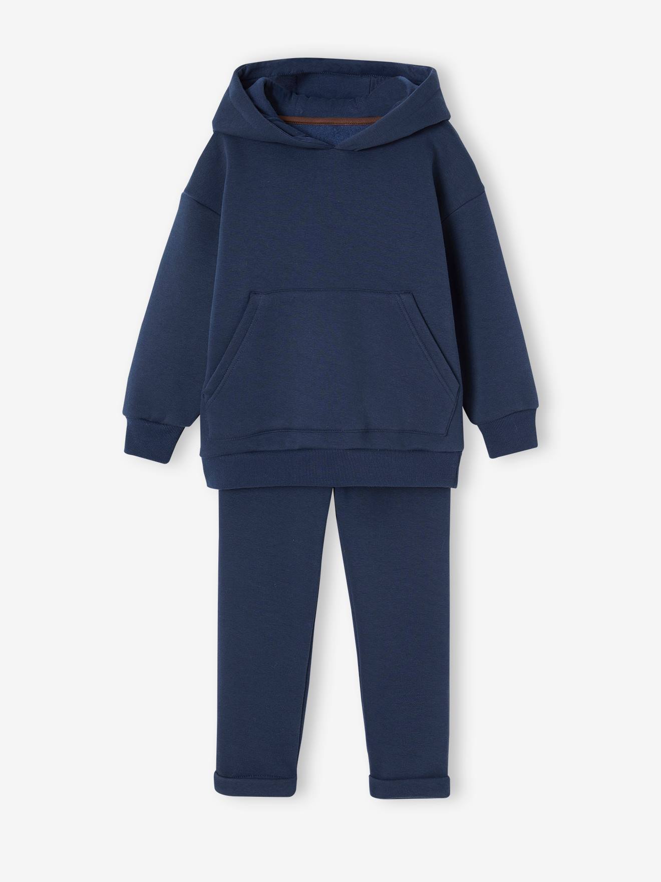 Ensemble sport sweat à capuche + jogging garçon beige clair