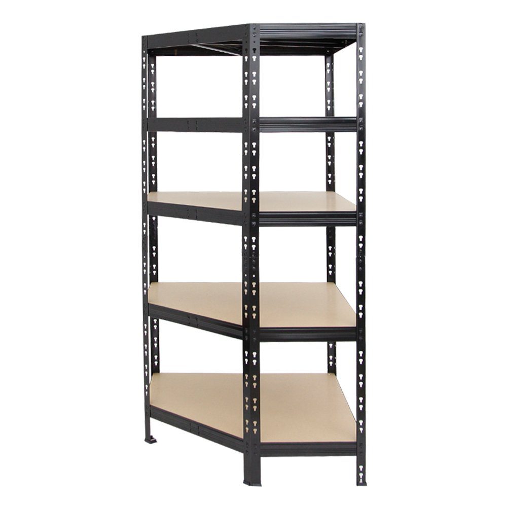 PROREGAL® Eckregal Mega Deal Tiger, 1x Eckregal + 2x Schwerlastregal 180x90x45cm, Schwarz, Fachlast von 175 kg beim Eckregal und 265 kg bei den Standregalen