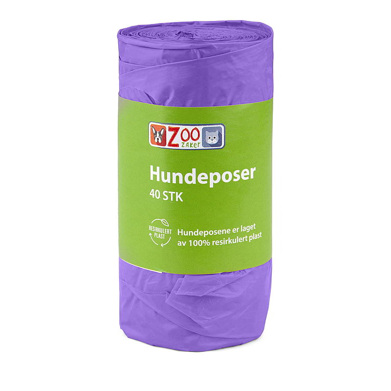 Zoozaker Hundepose 40 stk 100% resirkulert