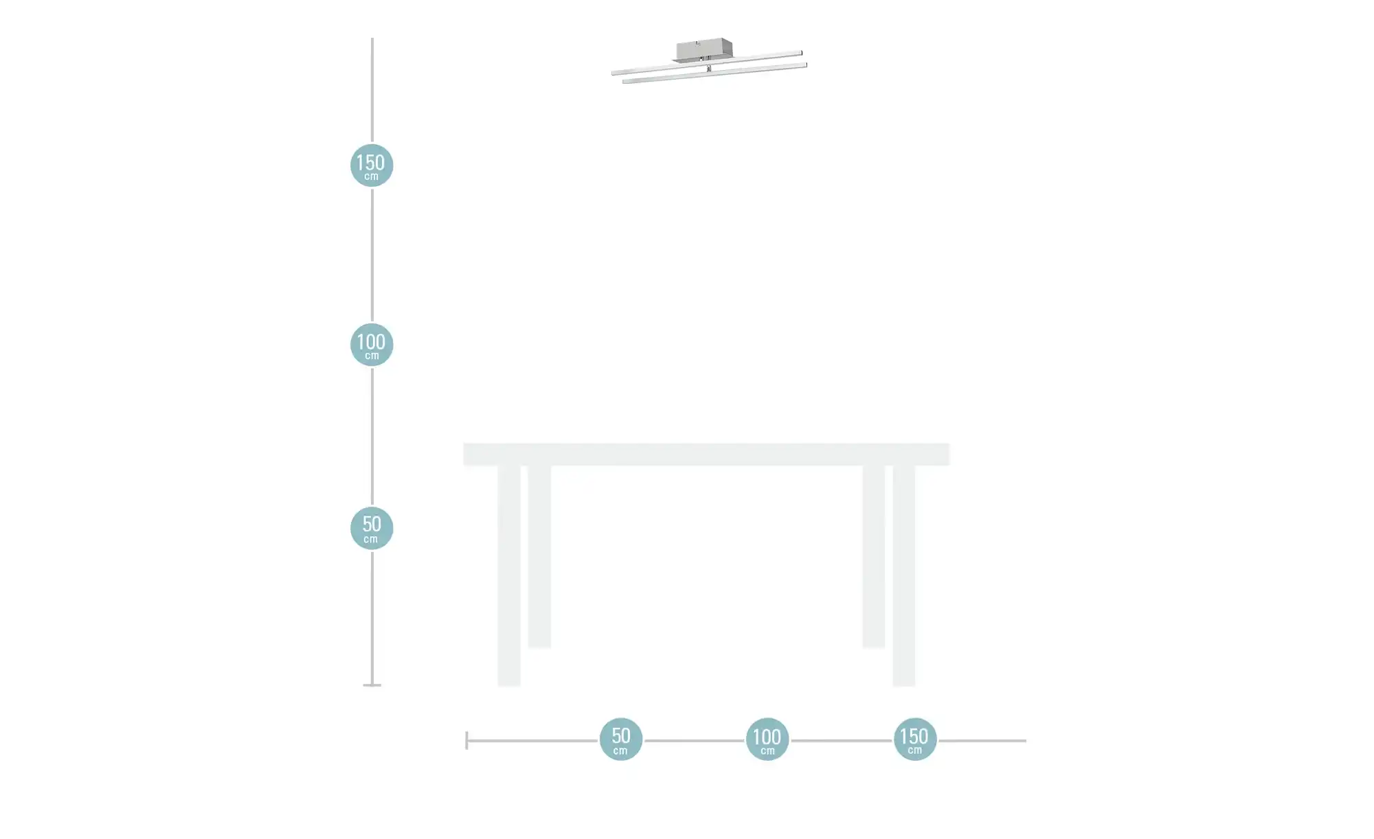 KHG LED-Deckenleuchte, 2-flammig nickel matt