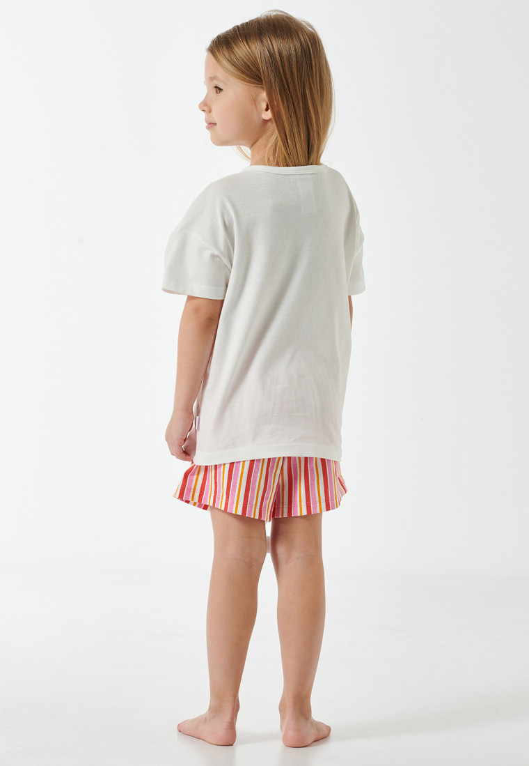 Schlafanzug kurz Streifen off-white - Girls World