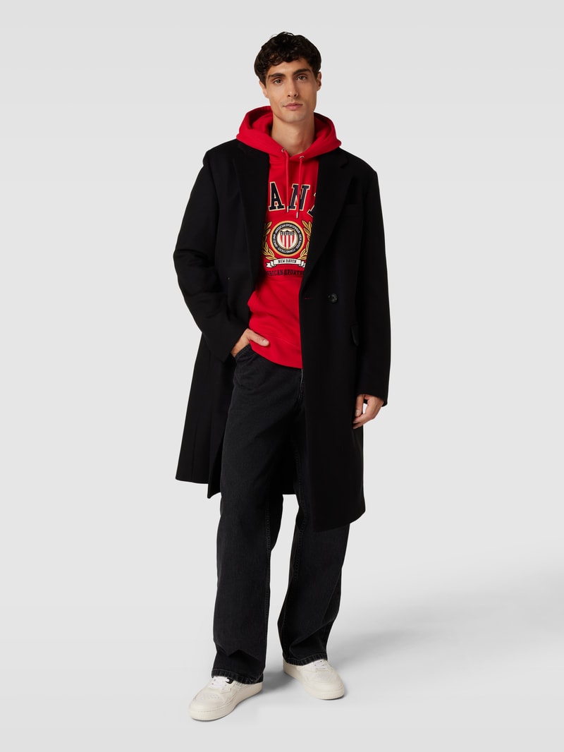 Hoodie mit Label-Stitching Modell 'CREST' in rot