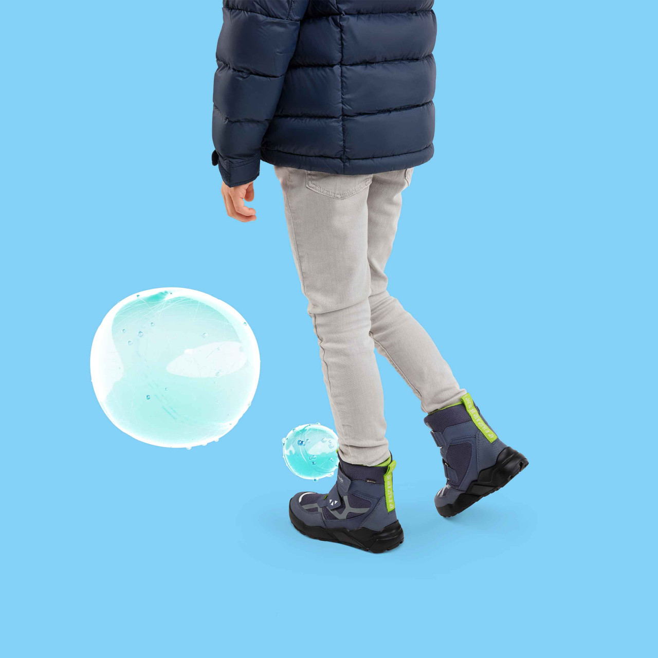 ROCKET - Blau/Grün Boots mit Klettverschluss