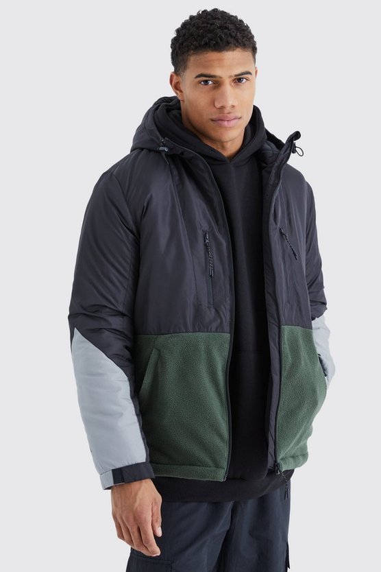 Lockere Colorblock Polar Fleece Jacke