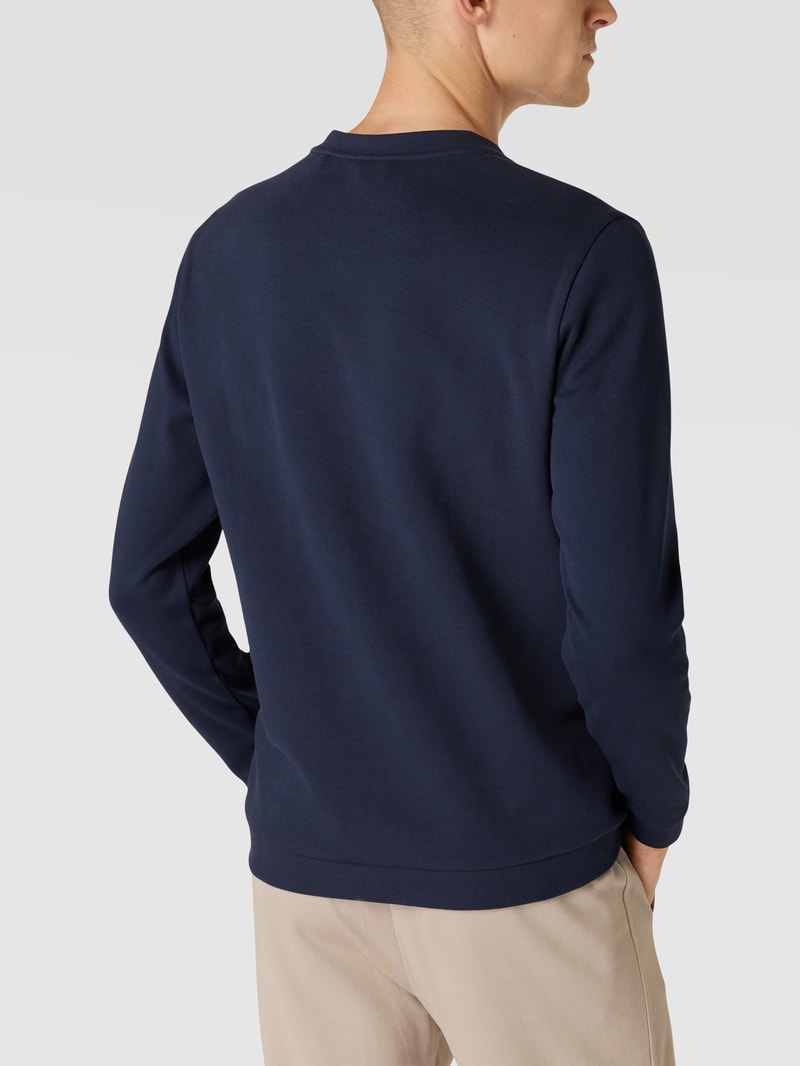 Sweatshirt mit Strukturmuster Modell 'Salbo' in dunkelblau