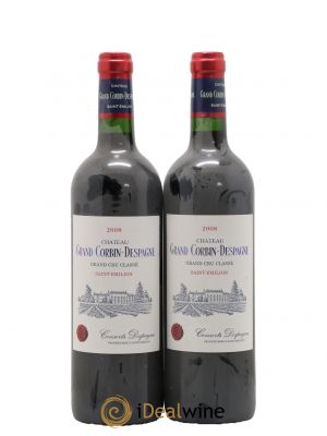Château Grand Corbin Grand Cru Classé  2008 - Lot de 2 Bouteilles