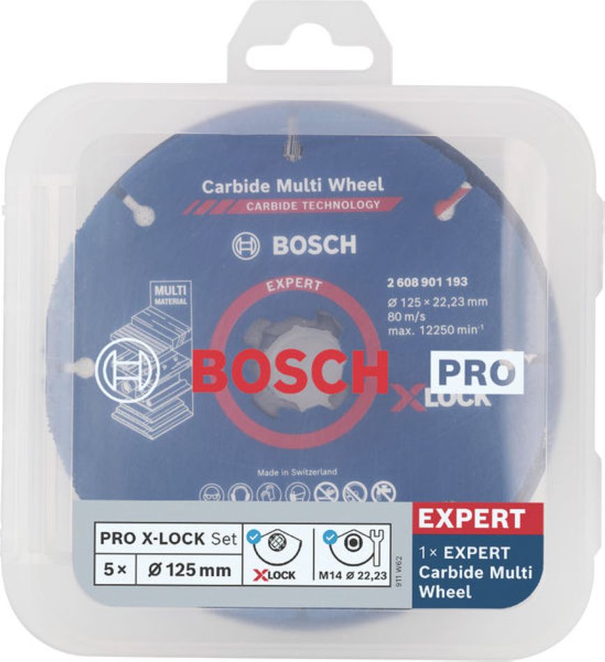 Bosch Blue Zubehör 2608619374 X-LOCK Schleifscheiben-Set 5-teilig