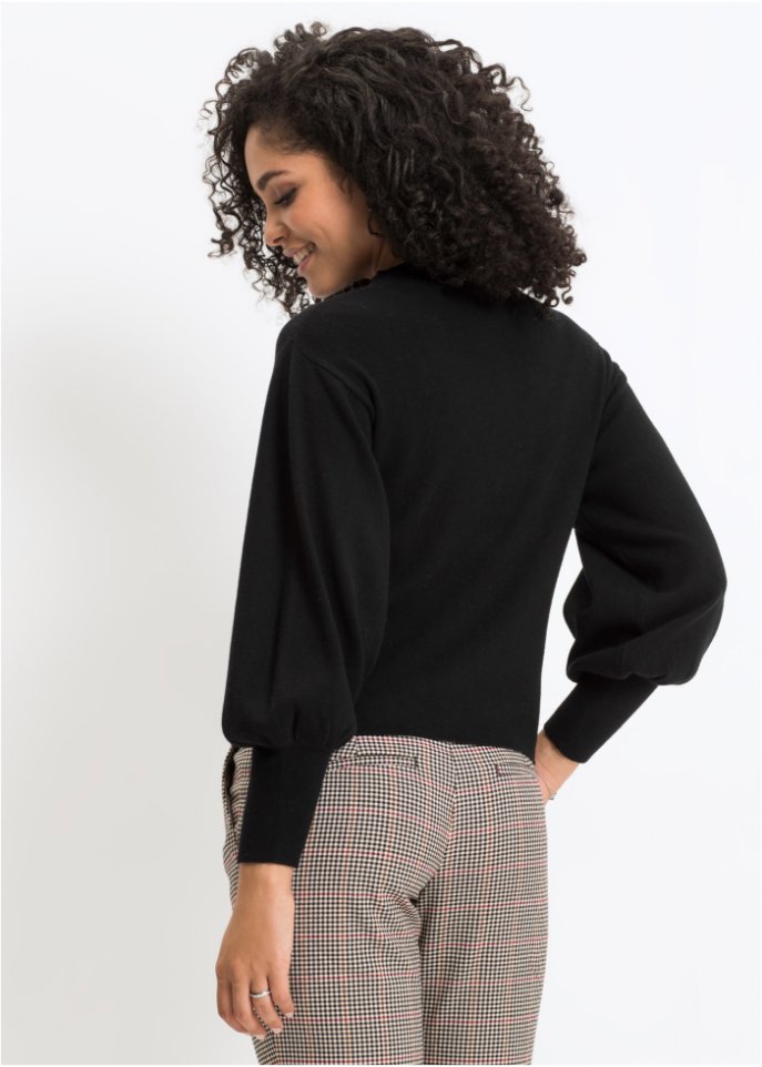 Strickpullover mit Ballonärmeln