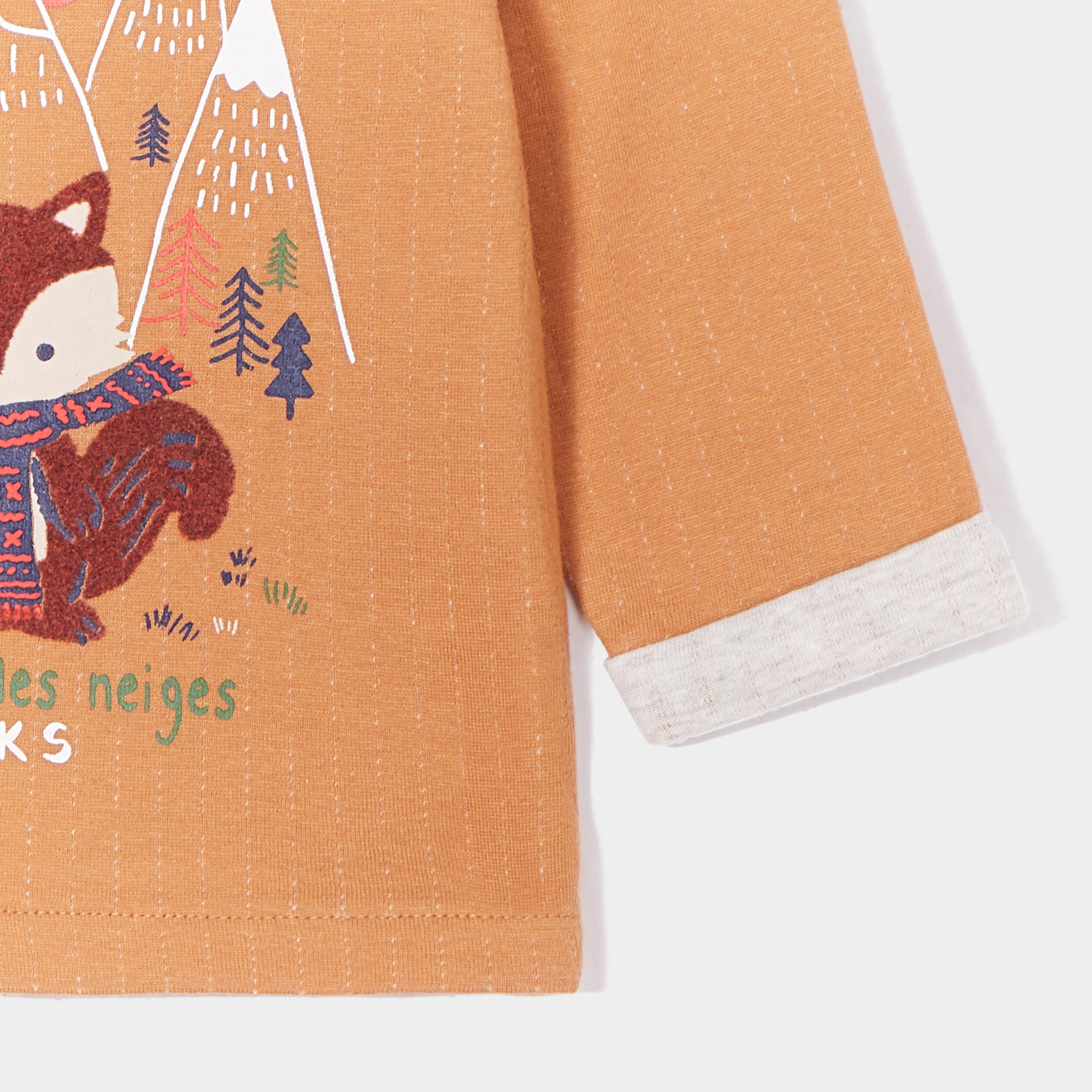 T-shirt manches longues boutonné Creeks marron cognac bébé garçon | La Halle