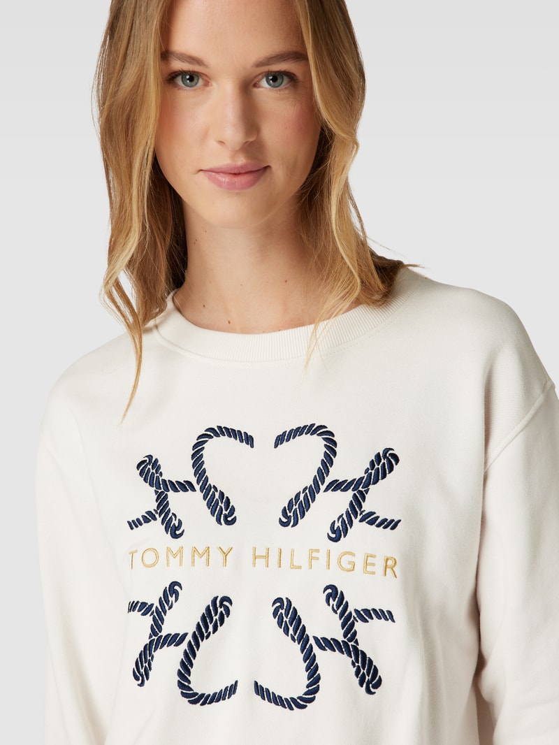 Pullover mit Rundhalsausschnitt in weiss