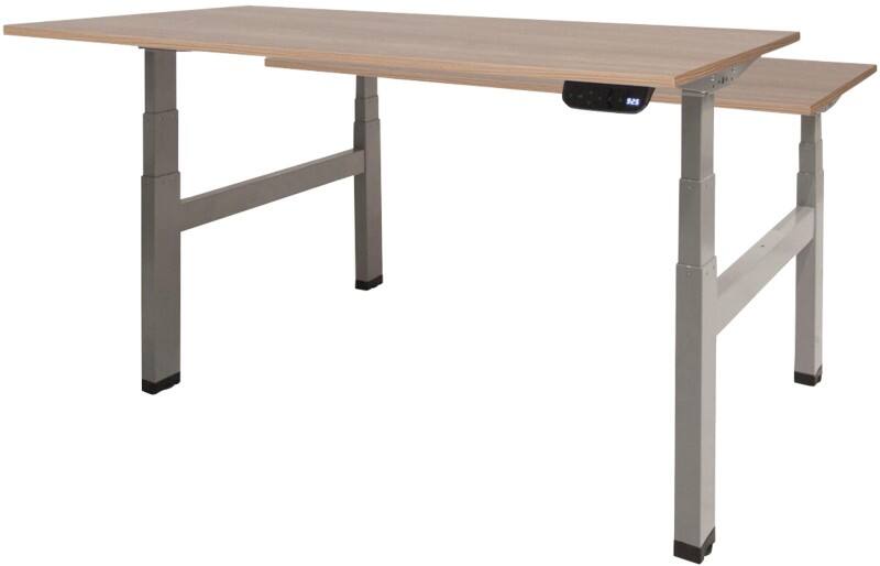 Schaffenburg Höhenverstellbar Sitz-Stehschreibtisch Rechteckig Kirsche Holz Aluminium T-Fuß 1.200 x 800 x 645 mm