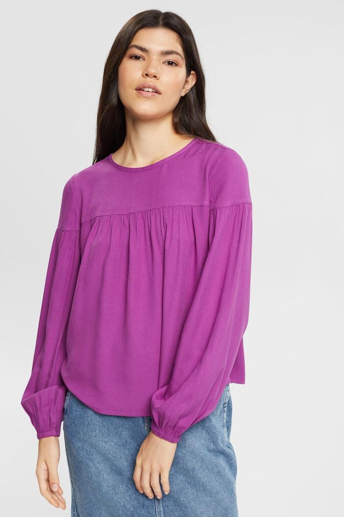 Bluse mit Einsatz, LENZING™ ECOVERO™