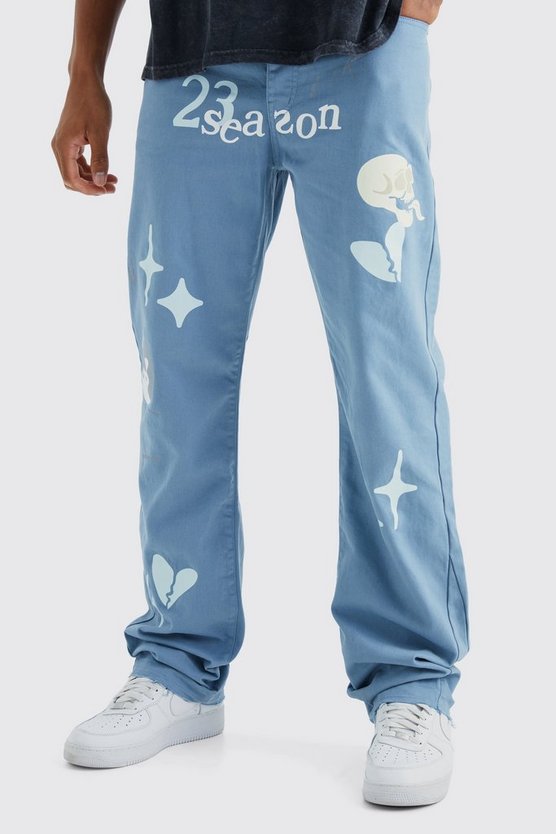 Tall lockere Hose mit Applikation