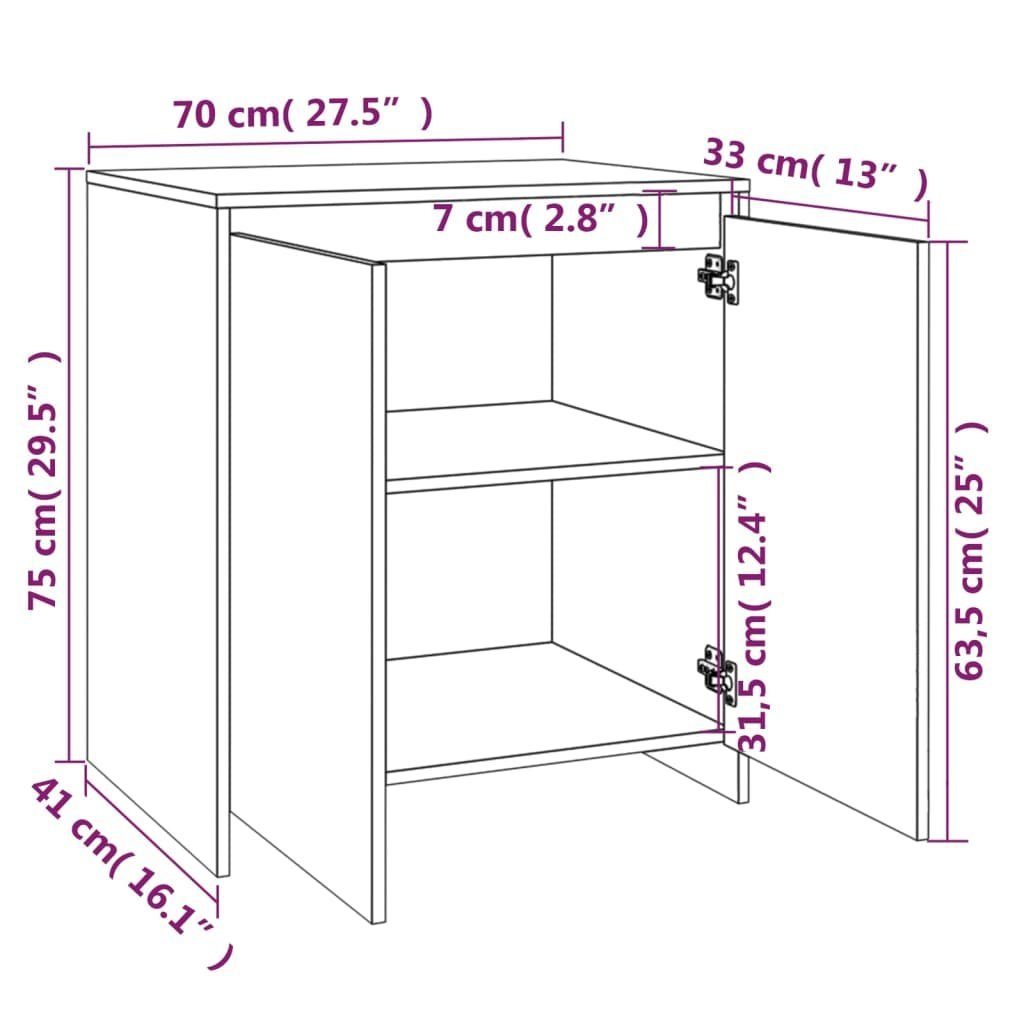 vidaXL Sideboard Sideboard Betongrau 70x41x75 cm Holzwerkstoff (1 St)
