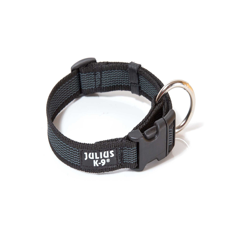 JULIUS-K9 Hundehalsbänder JULIUS-K9 Halsband 20mm x 27-42cm schwarz/ grau