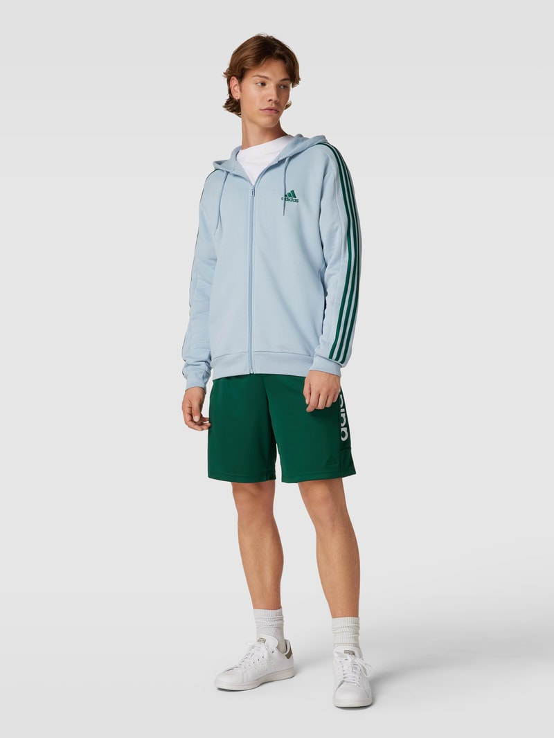 Sweatjacke mit Galonstreifen in hellblau