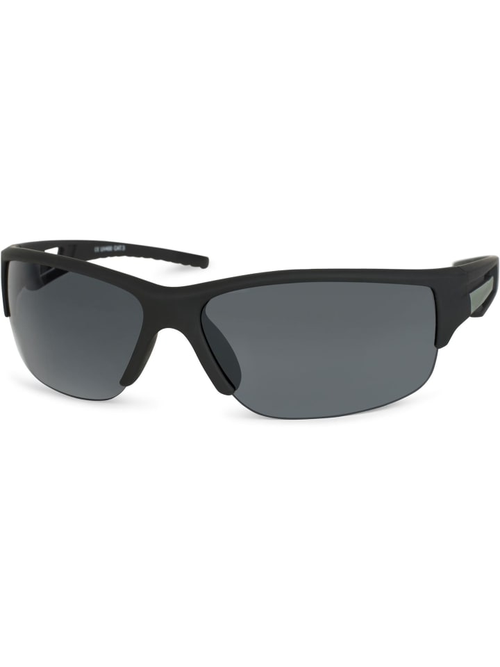 styleBREAKER Sport Sonnenbrille in Schwarz-Grau / Grau getönt günstig kaufen onesize