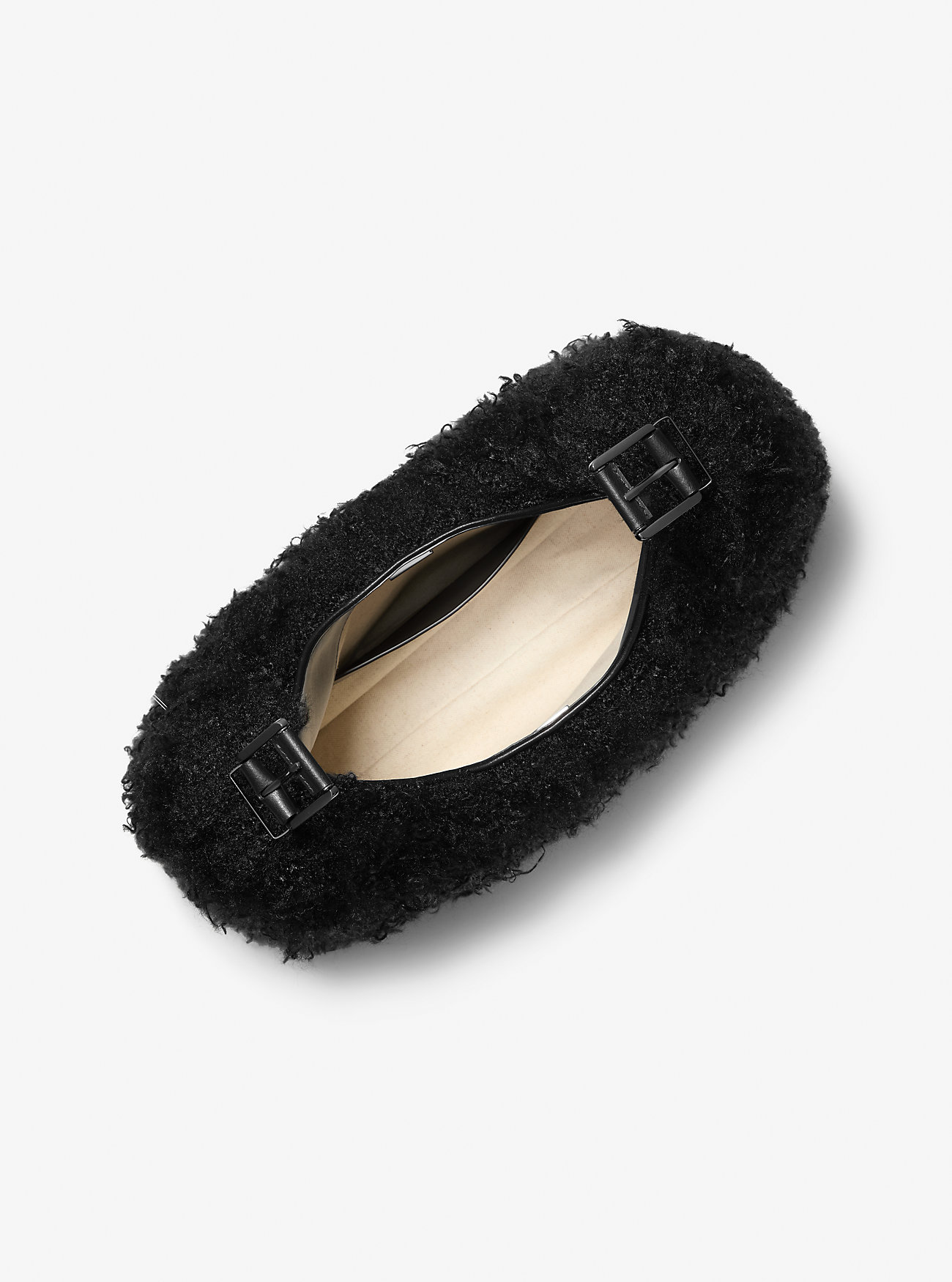 Nolita Stor Skulderveske i Imitert Shearling-stoff - SVART