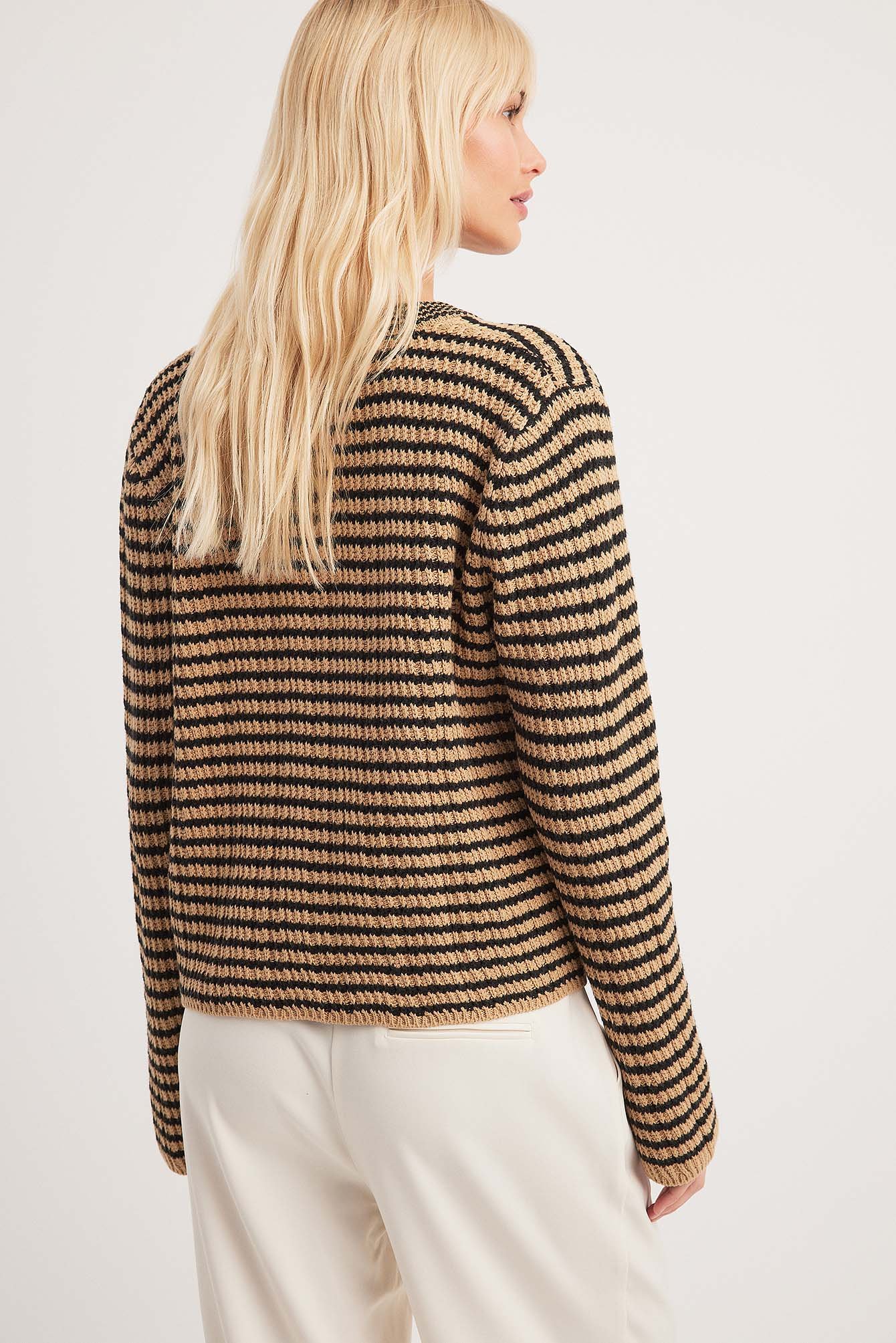 Gestreifter Oversize-Strickcardigan