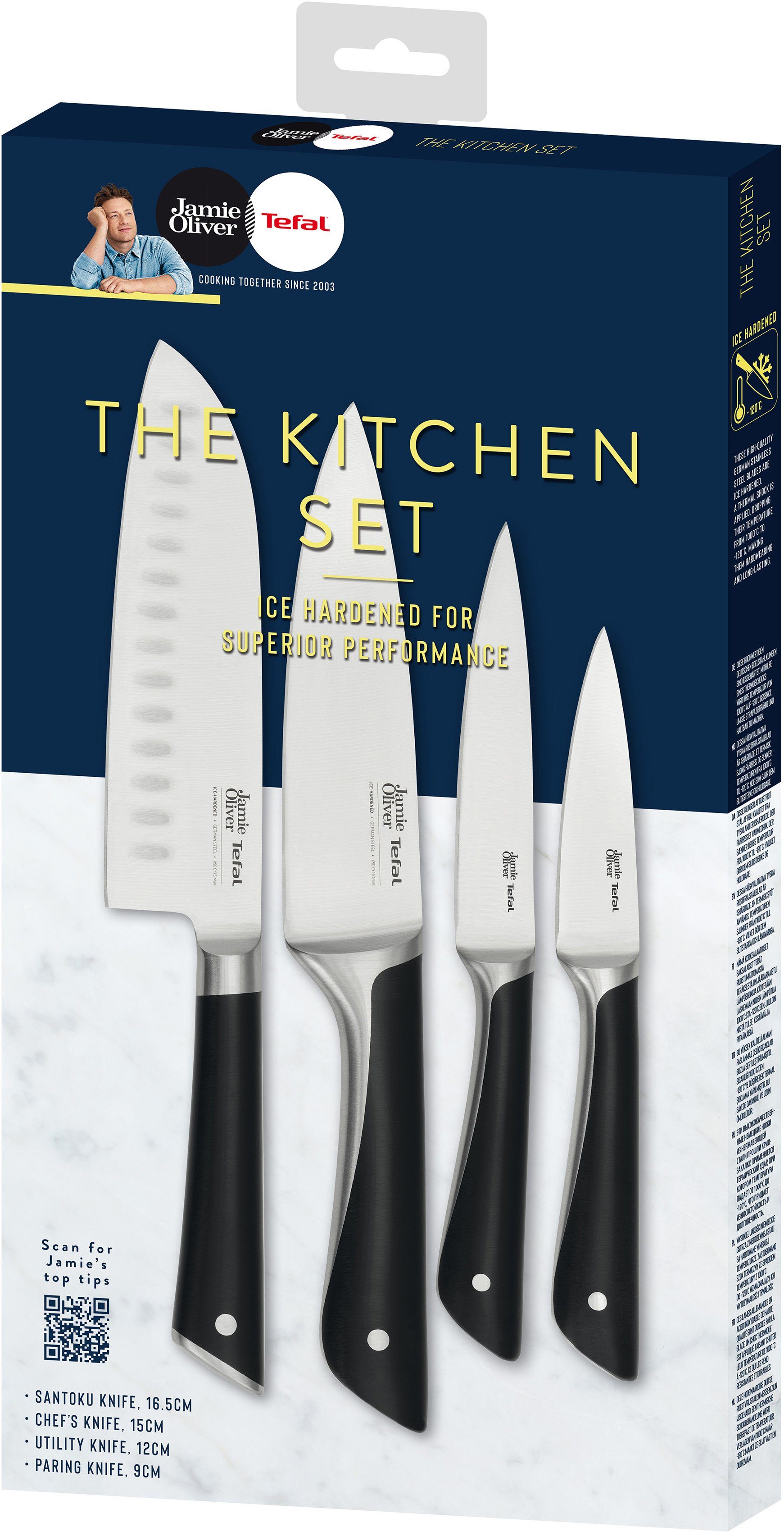 Tefal Messer-Set K267S4 Jamie Oliver (Set, 4-tlg), hohe Leistung, unverwechselbares Design, widerstandsfähig/langlebig