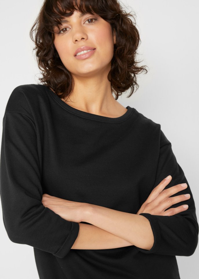 Sweatkleid mit U-Boot-Ausschnitt