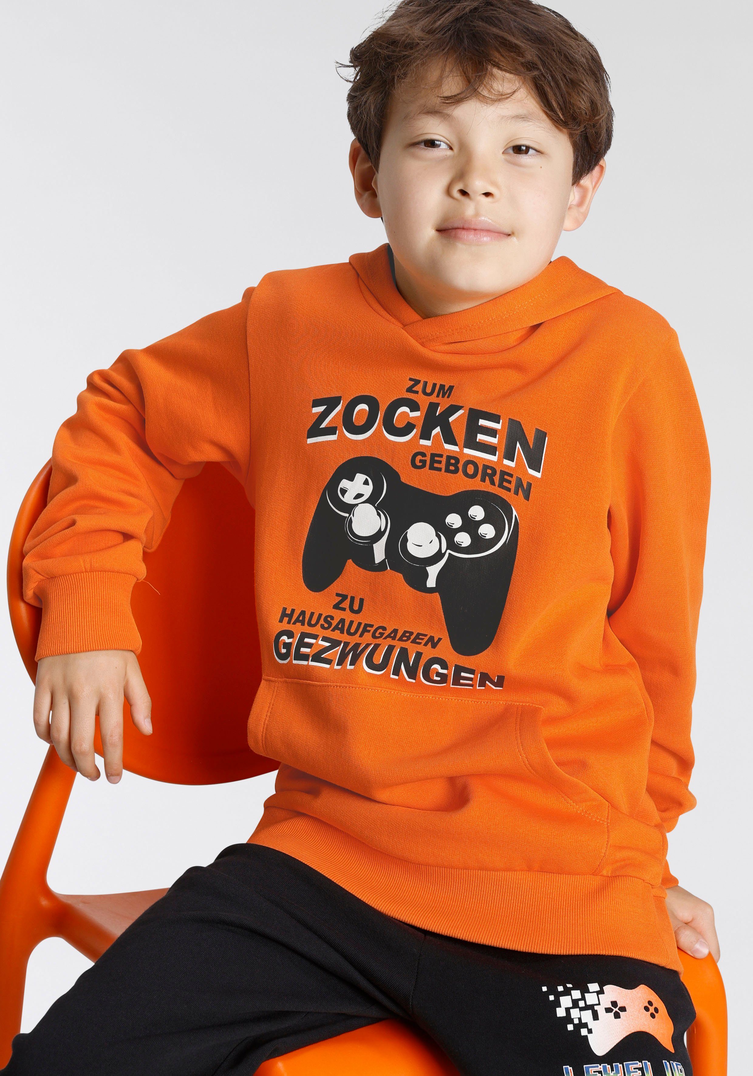 KIDSWORLD Kapuzensweatshirt FÜR ZOCKER Spruch