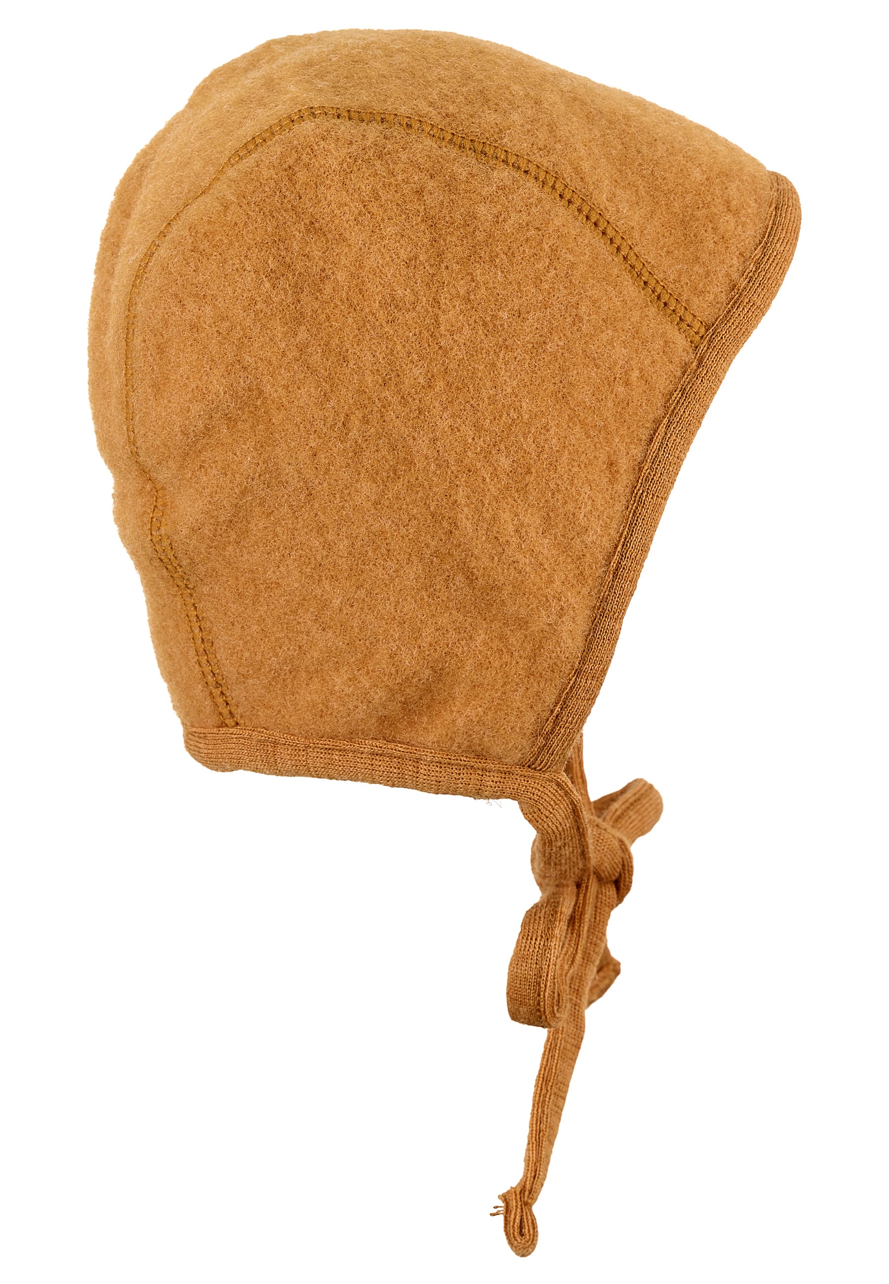 Häubchen aus Wolle (Merino) mit Bindeband