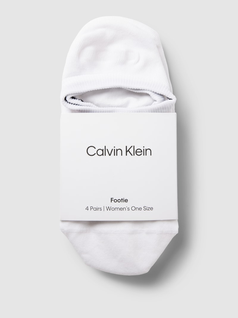 Füßlinge mit Label-Details im 4er-Pack in weiß