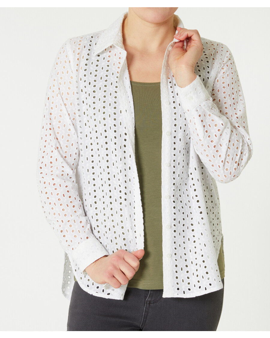 Bluse mit Lochstickerei