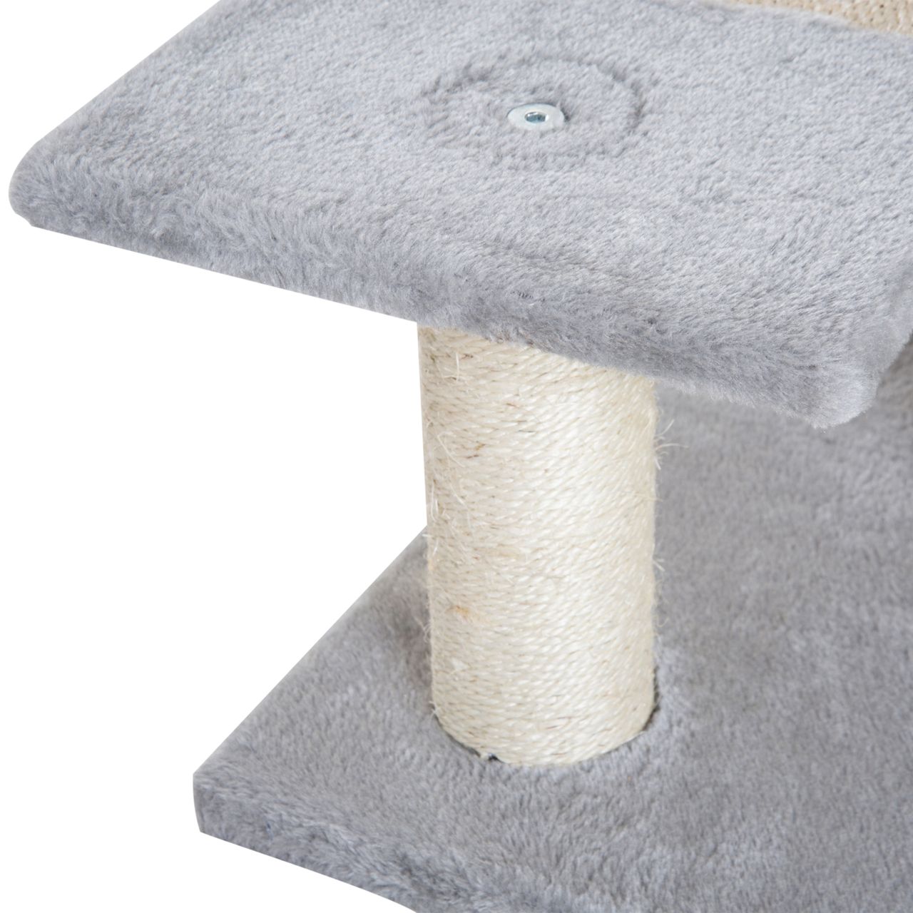 PawHut Kletterbaum Katzenbaum Spielbaum Katzenkratzbaum Treppe 5 Schichte Beige Grau 48 x 48 x 99,5 cm (LxBxH)
