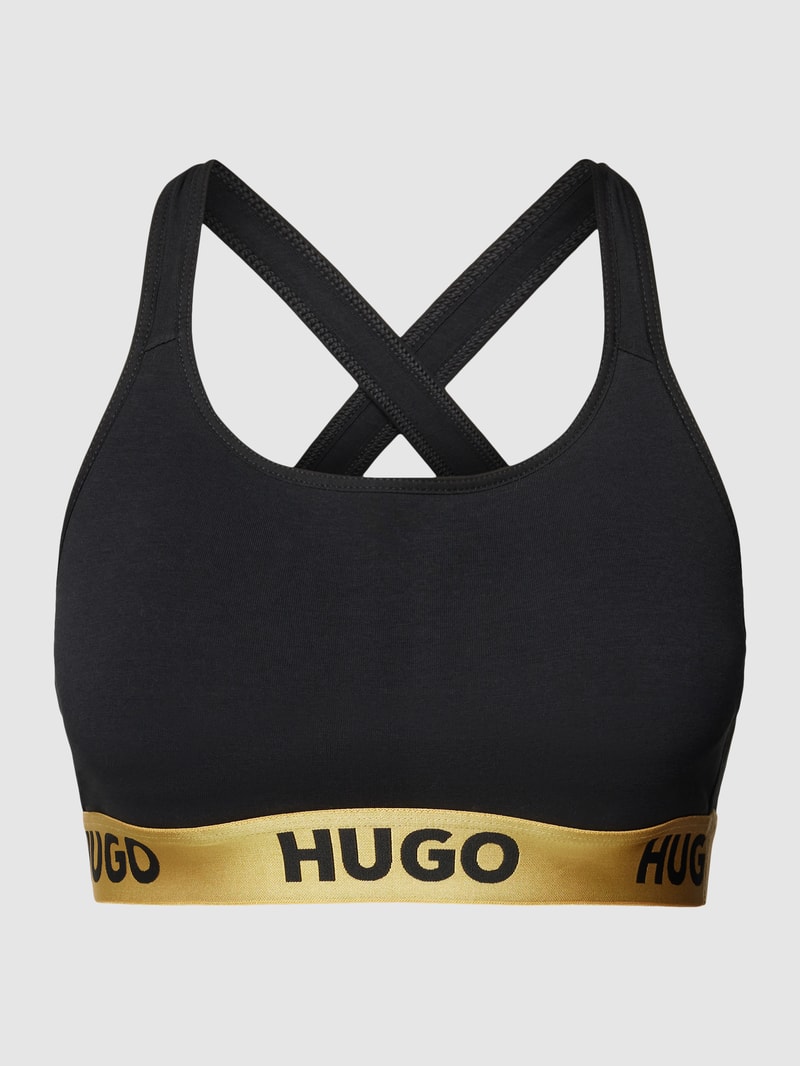Bralette mit Label-Bund Modell 'SPORTY' in gold