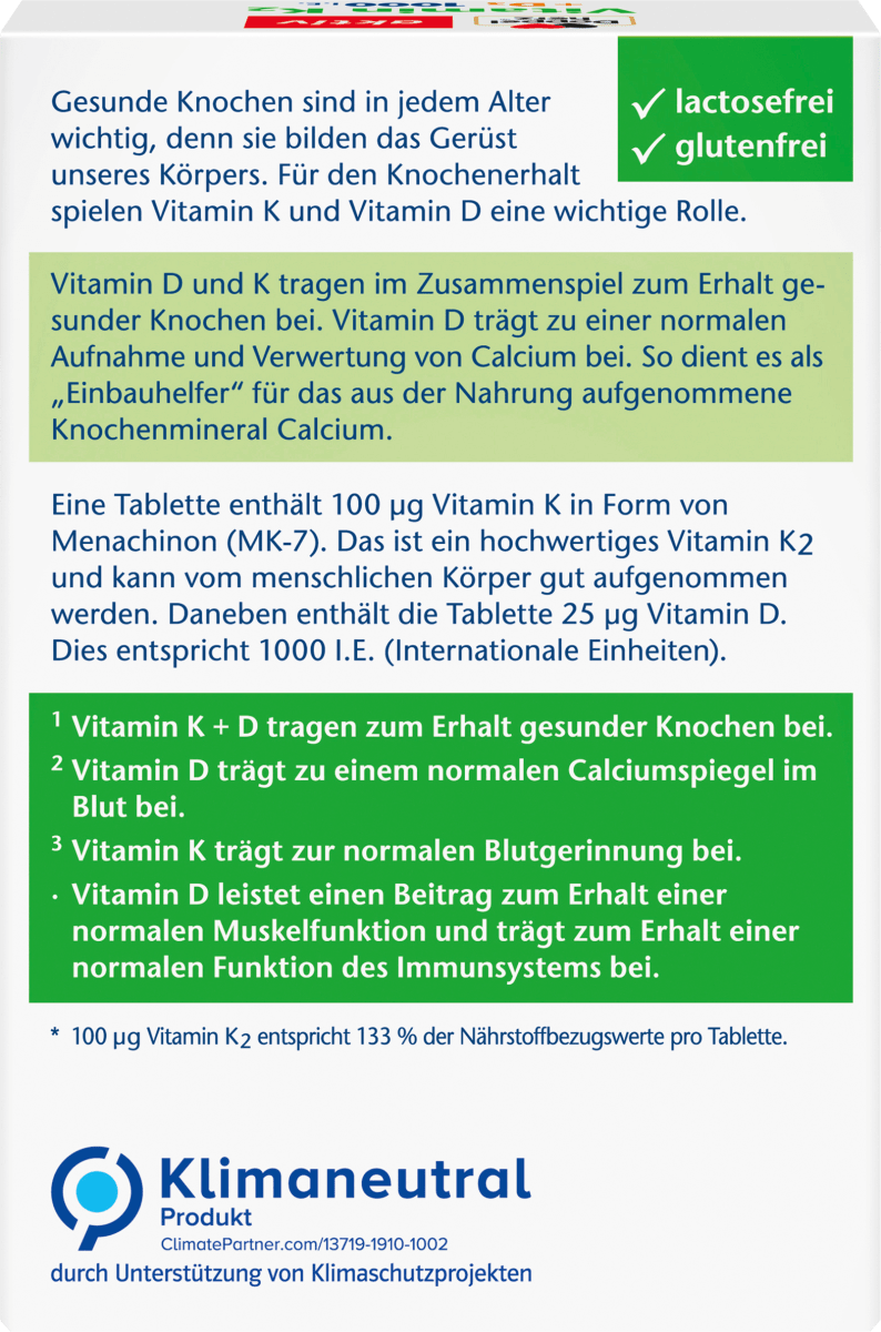 Vitamin K2 + D3 1000IE Tabletten 120 St, 52,4 g