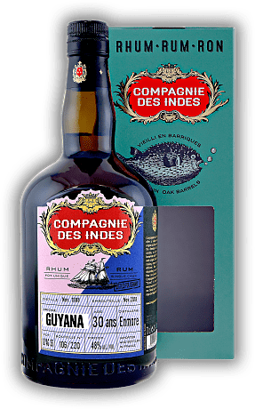 Compagnie Des Indes Guyana 30 Jahre Cask Strength 1988/2018 (Enmore Distillery) Compagnie Des Indes Guyana 30 Jahre Cask Strength 1988/2018 (Enmore Distillery) Ein Ausnahme-Rum, für Sammler wie Genießer. Alter 30 J. - 0,7	 Liter - Vol 48%