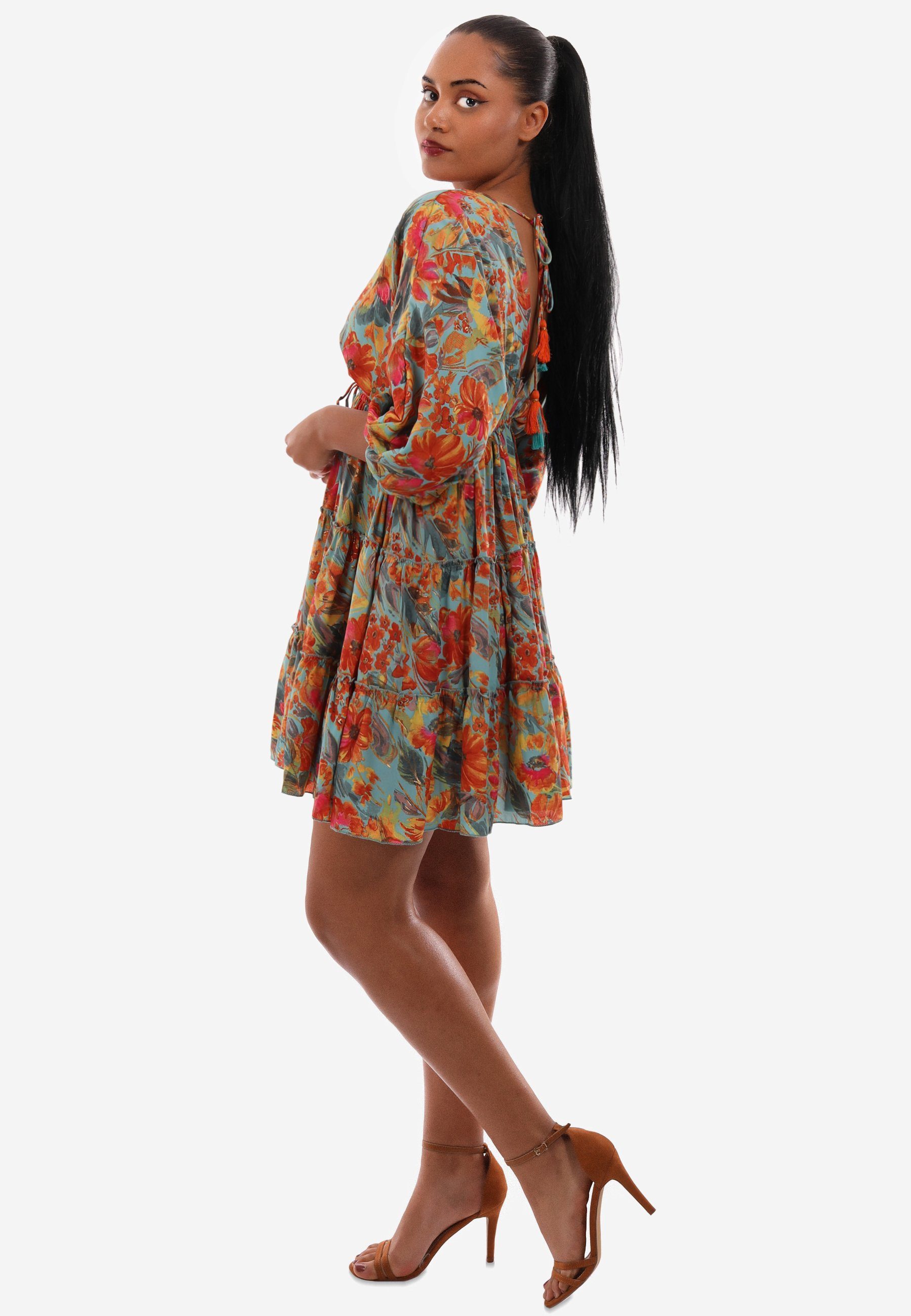 YC Fashion & Style Minikleid Schwungvolles Damen-Minikleid für den Sommer mit Volant, mit Alloverdruck