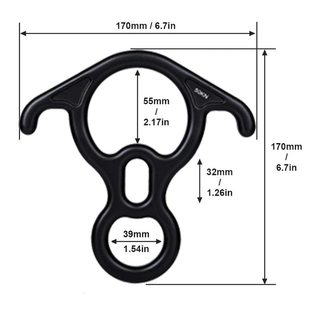 Rwoythk Klettergurt Abseilgerät Klettern 8 Descender für Seildurchmesser 8-13 mm