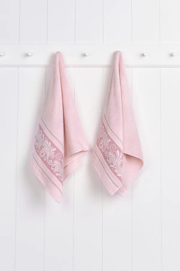 FAVORA  Nurpak Coşku 2er-Pack Hand- und Gesichtshandtücher 50 x 90 – Rosa