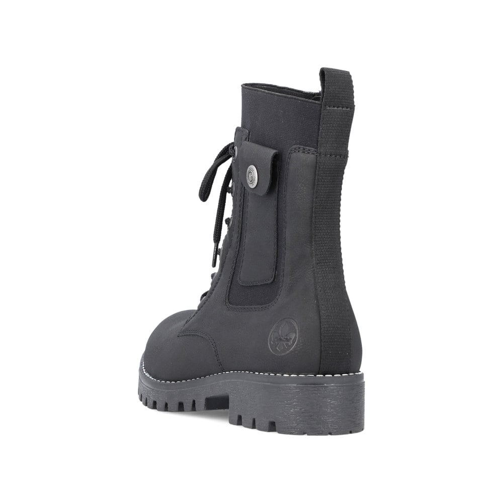 Rieker Damen Schnürstiefel tiefschwarz