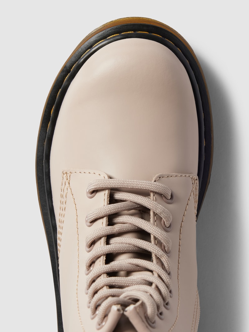 Schnürstiefel mit Zugschlaufe in beige