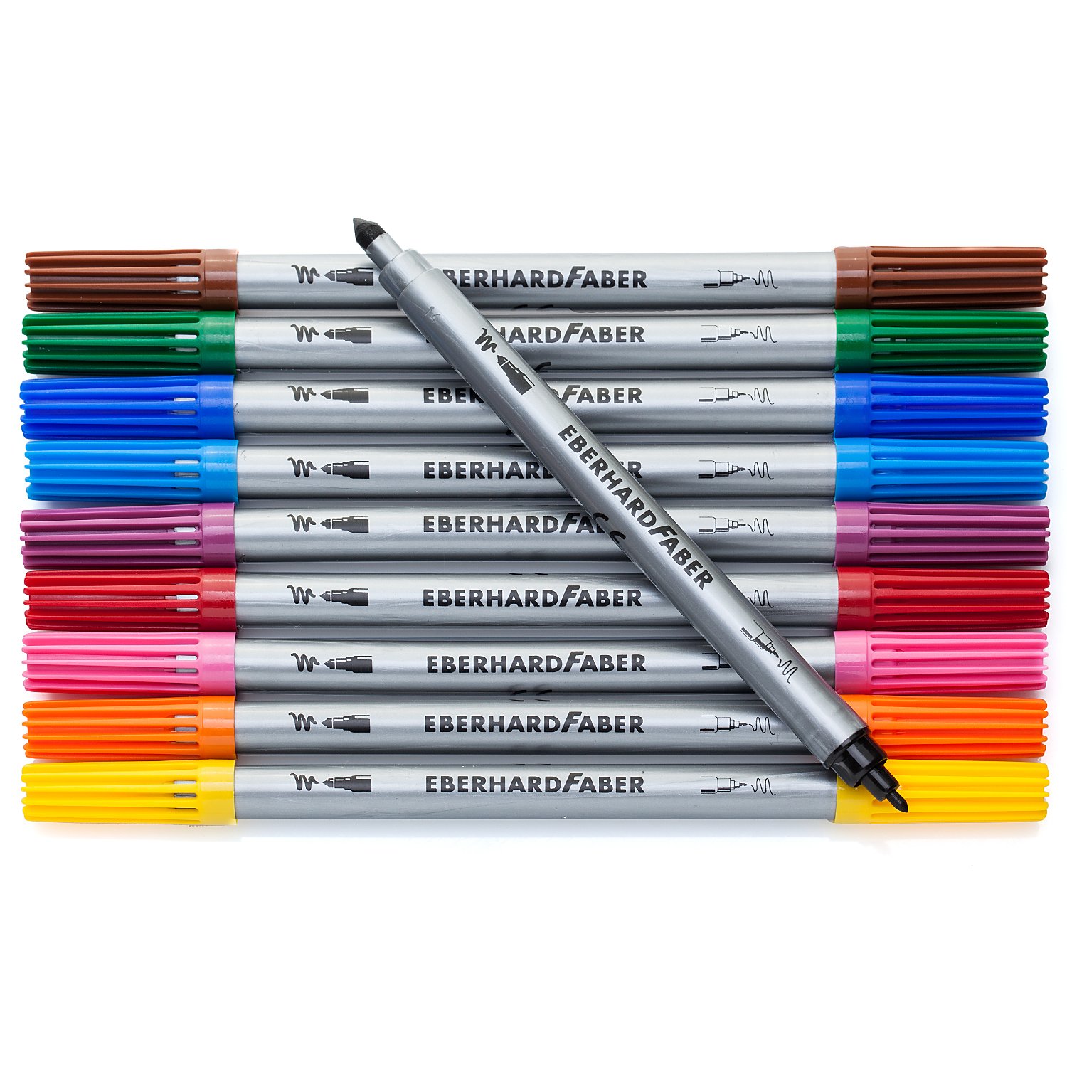 Filzstifte-Set, 2 verschiedene Spitzen, 10 Stifte