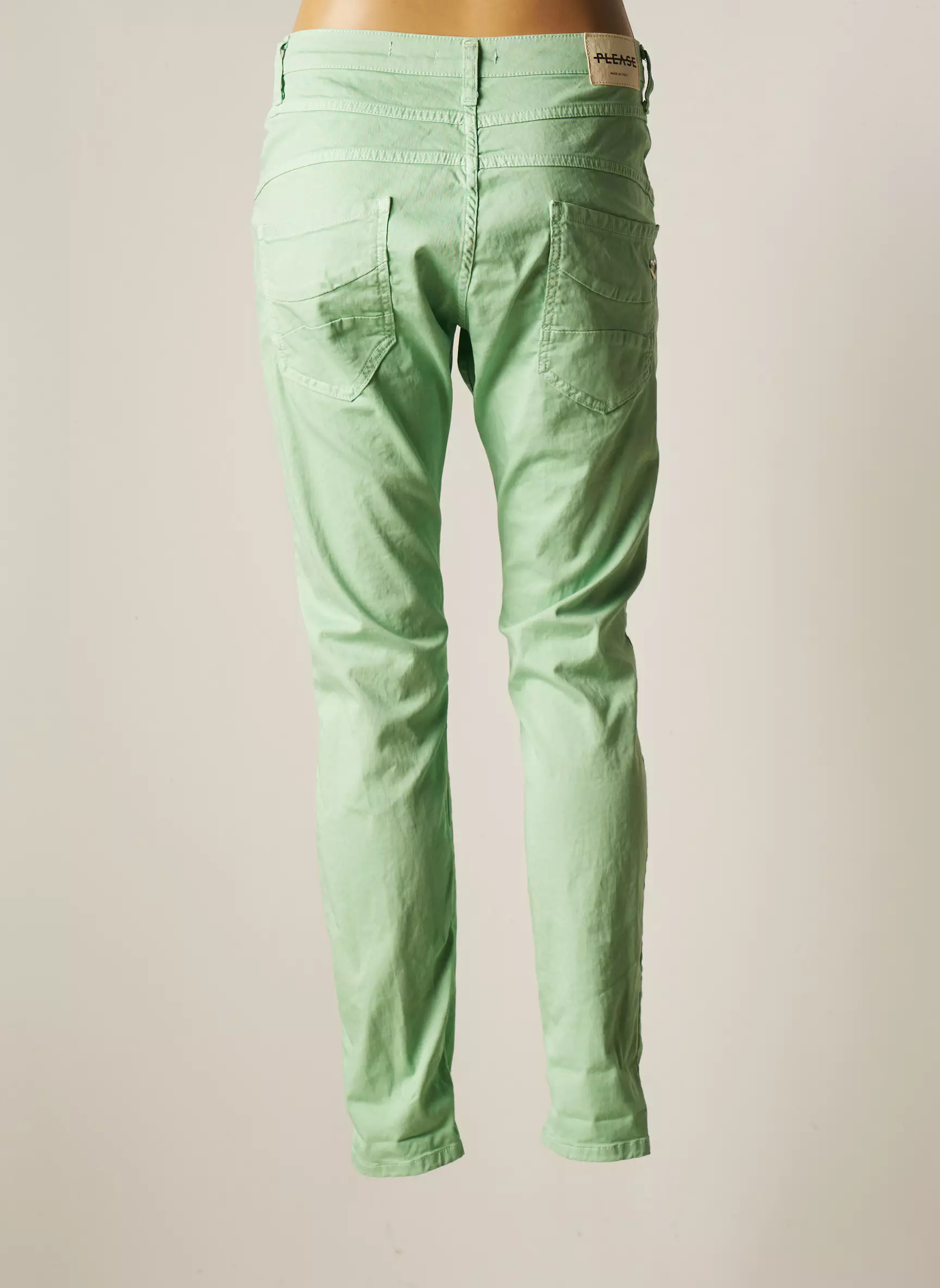 Please Pantalons Droits Femme couleur vert