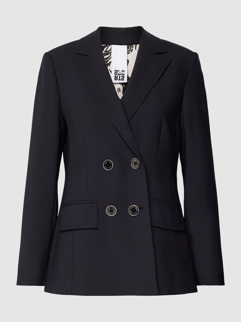 Blazer mit Reverskragen in marineblau